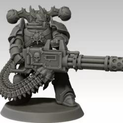 Chaos space warrior with gatling gun