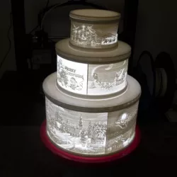 Christmas lithophane tier cake