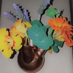 Copper look alike wall mount vase
