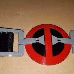 Deadpool Belt Buckle Seperate Coloured Parts