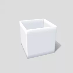 Empty square pot