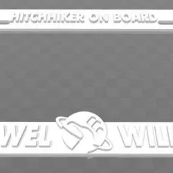 Hitchhiker On Board - Have Towel, Will Travel, License Plate Frame