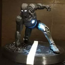 Ironman MK42 Superhero Landing Position with lights
