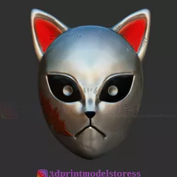 Kimetsu no Yaiba Sabito Mask - Kitsune Fox Mask for Cosplay
