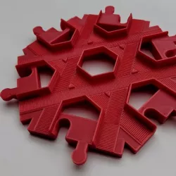 Lego DUPLO compatible 3-way train track crossing