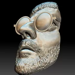Leon killer portrait bas-relief stl