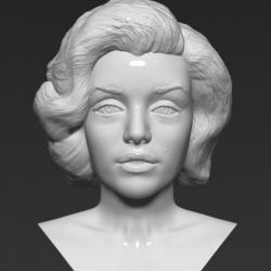 3D Marilyn Monroe with large breast and large waste in shiny