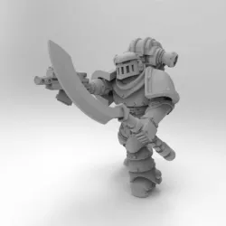 Mk2 Marine Squad Leader with Occult Power Sword and Occult Glaive Staff