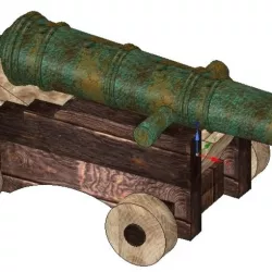 model of an old naval gun for 3D print and cnc