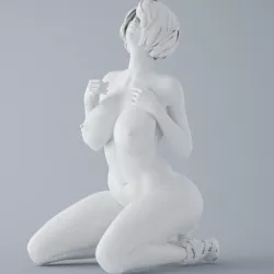 NIER AUTOMATA 2B NAKED GIRL SITTING