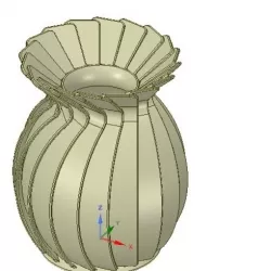 original origami flower vase vo01 for 3d-print or cnc