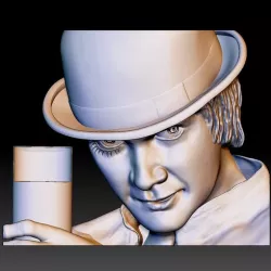 Portrait STL bas-relief Clockwork orange