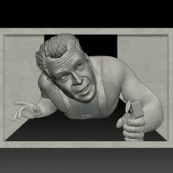 Portrait STL bas-relief Die Hard