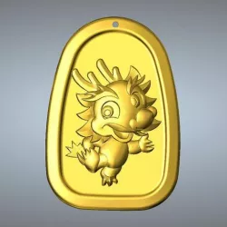 QC type Zodiac pendant 5 dragon