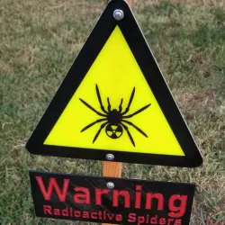 Radioactive Spiders Warning Sign for Halloween