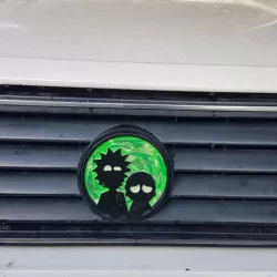 Rick and Morty VW front logo.