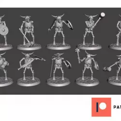 Skeleton Beastman Warriors - Melee Bull Brawlers
