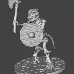Skeleton Warrior Beastman Dog/Hound - Axe