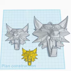 stylized wolf head