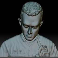 Terminator T1000 STL file portrait bas-relief for CNC router