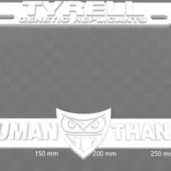 Tyrell Genetic Replicants - More Human Than Human, License Plate Frame, Bladerunner