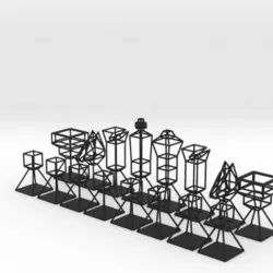 Wire Minimal Chess Set