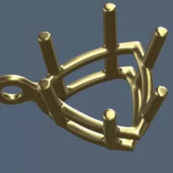 12-08-2019-Jewelry finding- 5mm Trillion cut gemstone-6 prong basket with jumpring