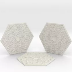 3 Hexagonal Maze Coasters