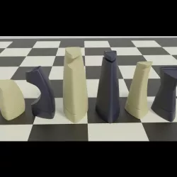 3d Printable Modern Chess Set STL OBJ 3MF 3D print model