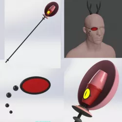 Alastor ( radio demon) Hazbin Hotel monocle horn microphone 3d model stl for printing
