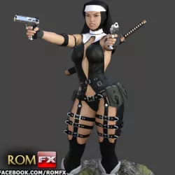 Bad ASS Nun - 3D Figure Printable