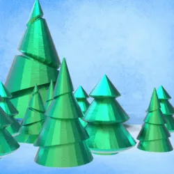 Christmas decoration - Christmas trees (LowPoly) (3 files)