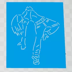 cookie cutter + stencil dance woman
