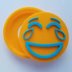 Crying Laughing Emoji Snap Badge