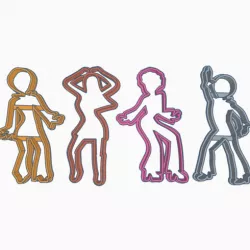 DANCE RETRO COOKIE CUTTER X4