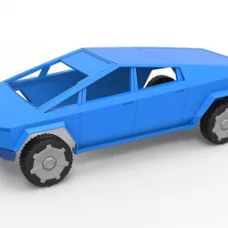 Diecast shell and wheels Tesla Cyberpunk truck Scale 1 to 24