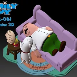 Family Guy (Griffin)  Model Printing Miniature Assembly File STL-OBJ for 3D Printing FDM-FFF DLP-SLA-SLS
