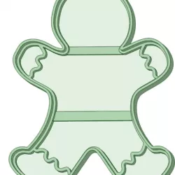 Ginger cookie with cookie cutter outline