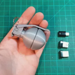 Hand Grenade Container Key chain