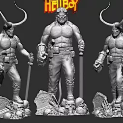 Hellboy Model Printing Miniature Assembly File STL or Printing 1:8 for FDM-FFF, 1:14 for DLP-SLA-SLS