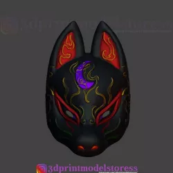 Japanese Fox Mask Demon Kitsune Cosplay Costume Helmet