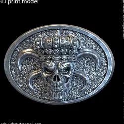 King skull with crown vol1 belt buckle