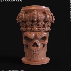 King skull with crown vol1 pen holder