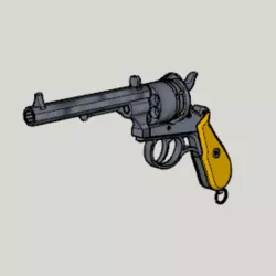 Lefaucheux M1858 3rd Type 12mm 6Shoot Hexagon Barrel (3D Print Kit Toy Gun)