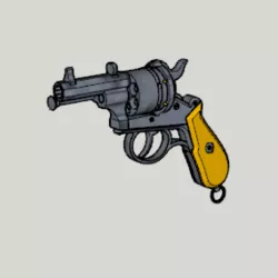 Lefaucheux M1858 3rd Type 12mm 6Shoot Hexagon Short Barrel (3D Print Kit Toy Gun)