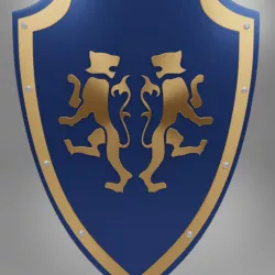 Medieval Two Tiger Emblem Shield Free 3D model