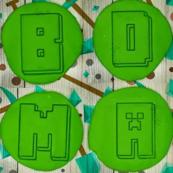 MINECRAFT alphabet cookie cutter and stamps- CAPS - SET OF CUTTERS OF MINECRAFT GALLETS blocks CUT FONDANT MASS AND ARCILLA - 7cm