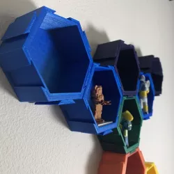 Modular Hexagonal Display Box with Dovetails