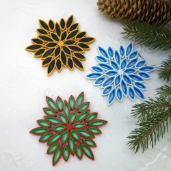 Multicolor snowflake  3d printed quilling