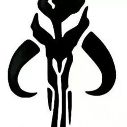 Mythosaur Skull Mandalorian logo stencil sheet